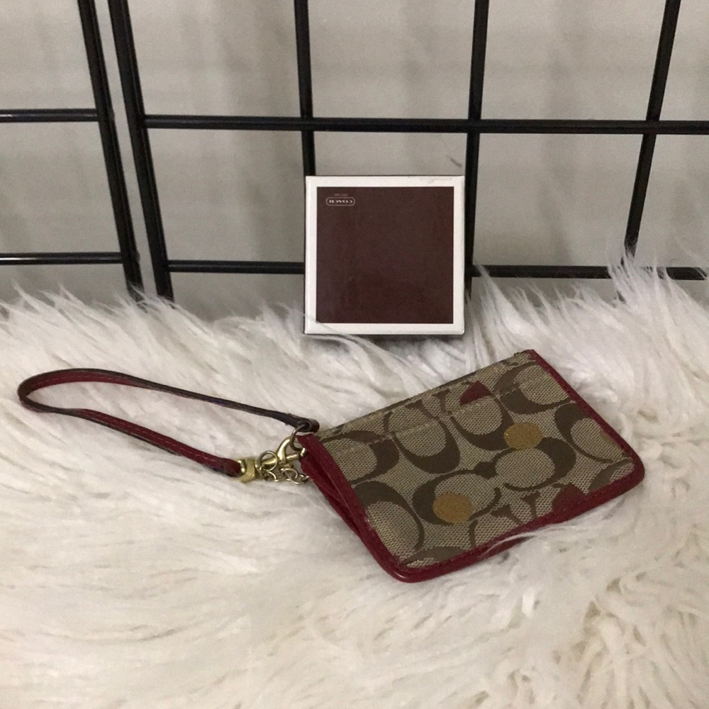 Coach wristlet credit card wallet